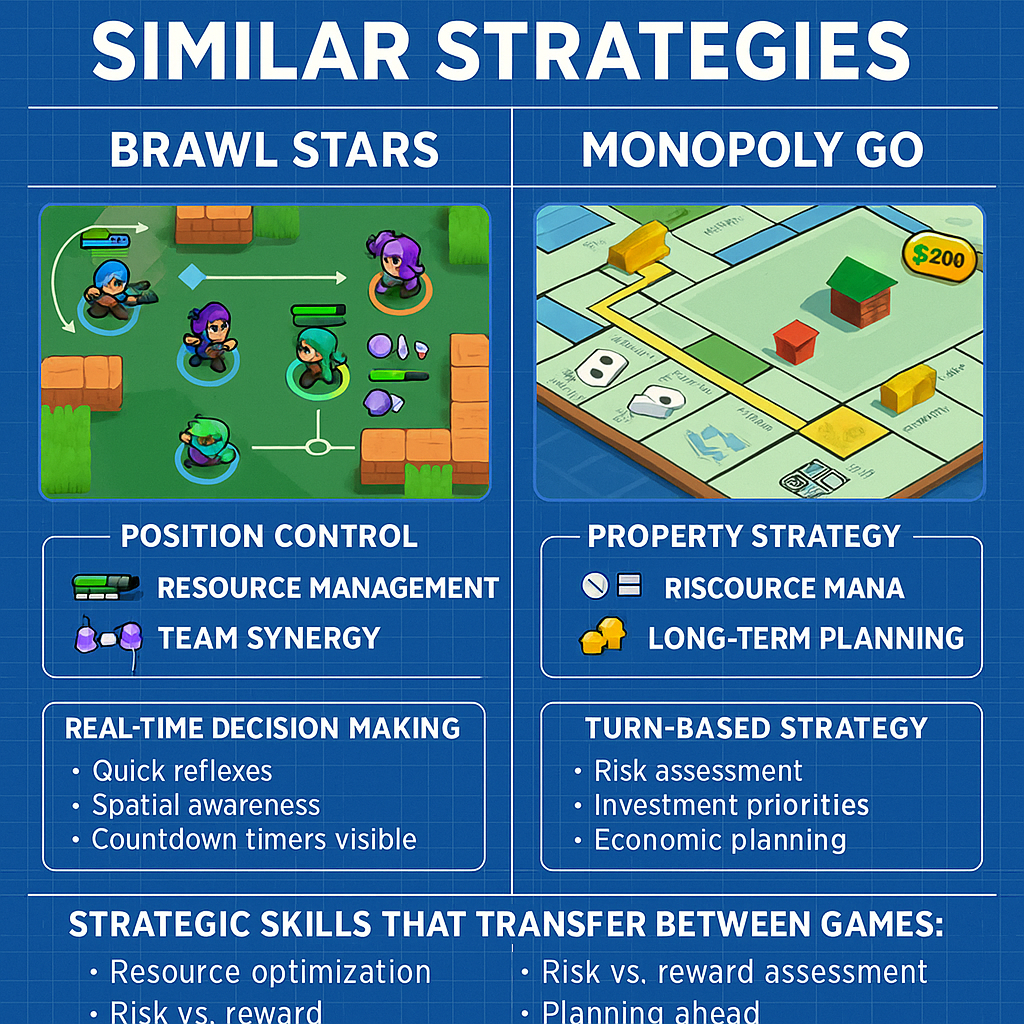 Strategic comparison between Brawl Stars and Monopoly Go